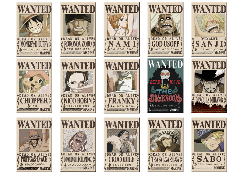 ONE PIECE Wanted Poster Button