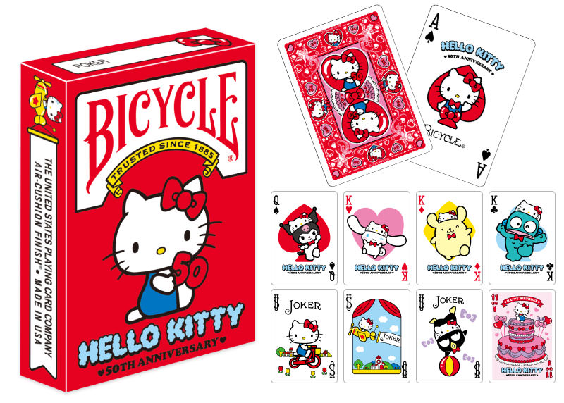 Sanrio Characters HELLO KITTY 50th Bicycle Playing Cards